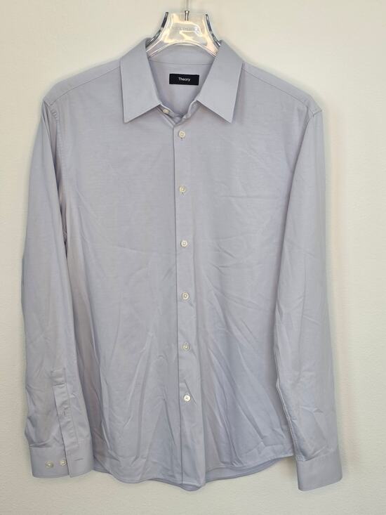 Theory Other - Theory Sylvain Structure Knit Long Sleeve Button Up Dress Shirt Light Blue Large